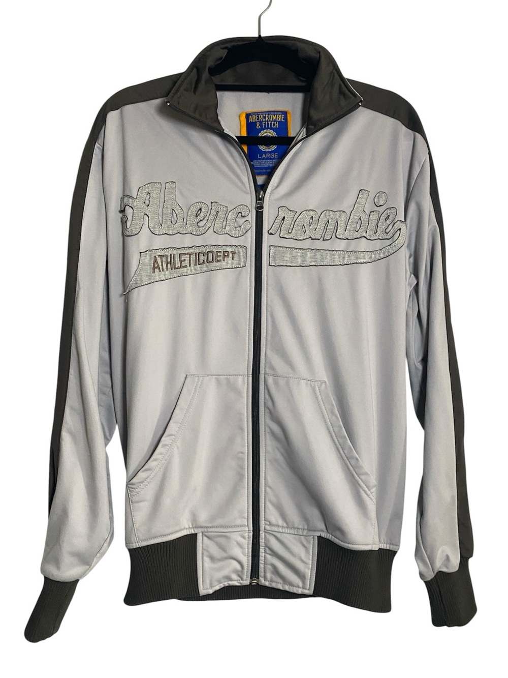 Vintage Y2K Abercrombie & Fitch Track Jacket Men’s Large Gray Full Zip